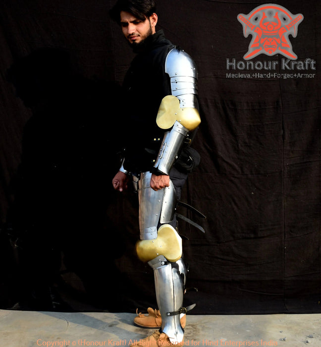 SCA arms armor forearm & elbow guards stainless steel mirror finish”