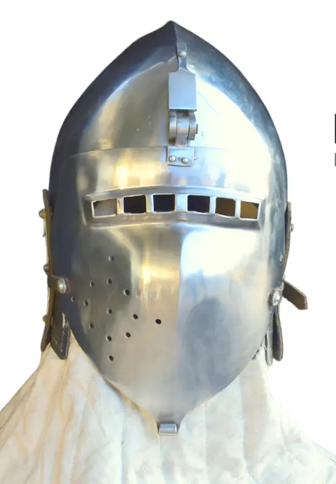 german bascinet nuremberg klappvisor helmet for buhurt combat armor

14th century german klappvisor bascinet helmet for HMB fighters