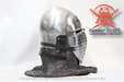 Authentic medieval Klappvisor visor bascinet for live combat

Steel Nuremberg Klappvisor helmet designed for Buhurt battles
