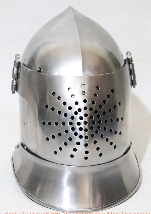 Great Bascinet helmet for buhurt combat made in tempered steel with padded liner for full-contact medieval fighting armor