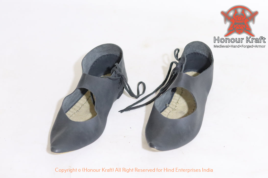 authentic viking leather turn shoes for reenactment