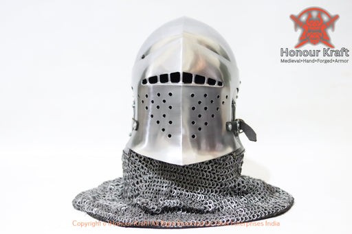 flat visor bascinet helmet for hmb fighting