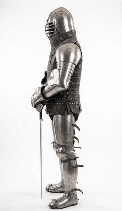 Steel Buhurt helmet with protective visor for medieval armored combat