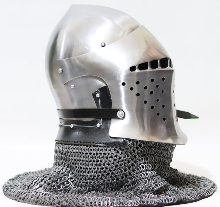 handmade bascinet helmet medieval mma