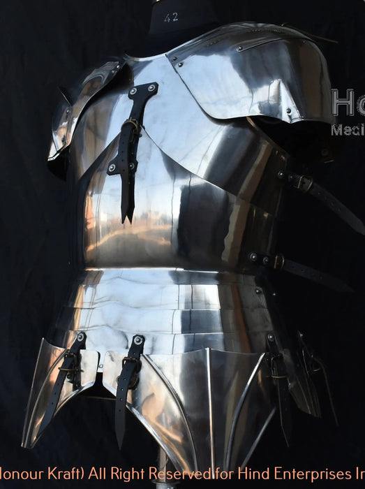 Polished steel cuirass torso armor