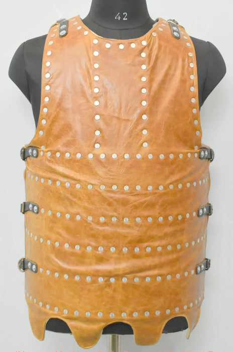 Kusnatch brigandine crunch leather armor front view