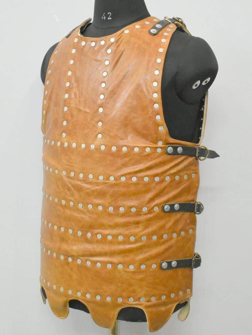 Medieval leather brigandine armor for buhurt combat