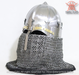 medieval turban helmet with chainmail aventail