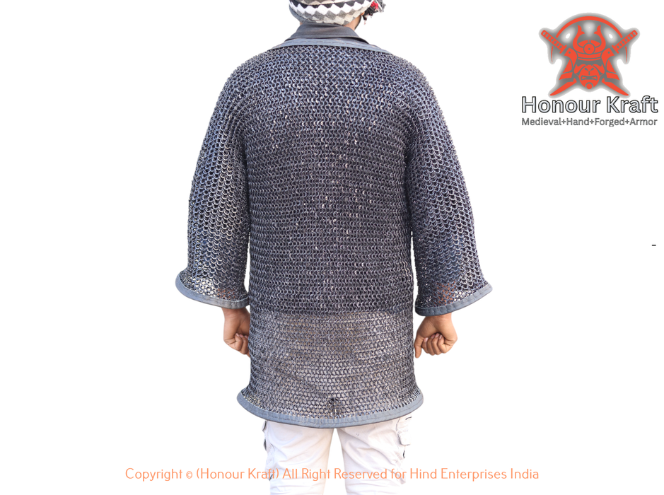 riveted steel chainmail armor shirt for reenactors