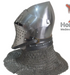 Stainless ROA helmet for SCA heavy list combat
Mirror finish ROA helmet for medieval battles
Blackened finish ROA helmet handcrafted