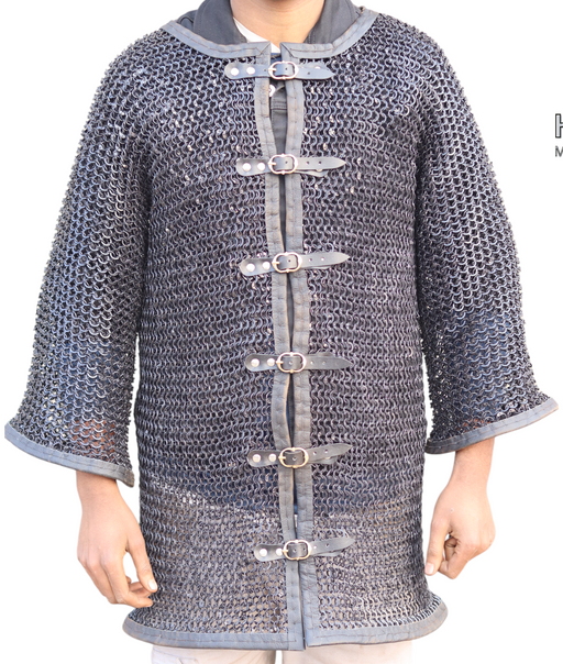 medieval riveted chainmail shirt for historical reenactment
