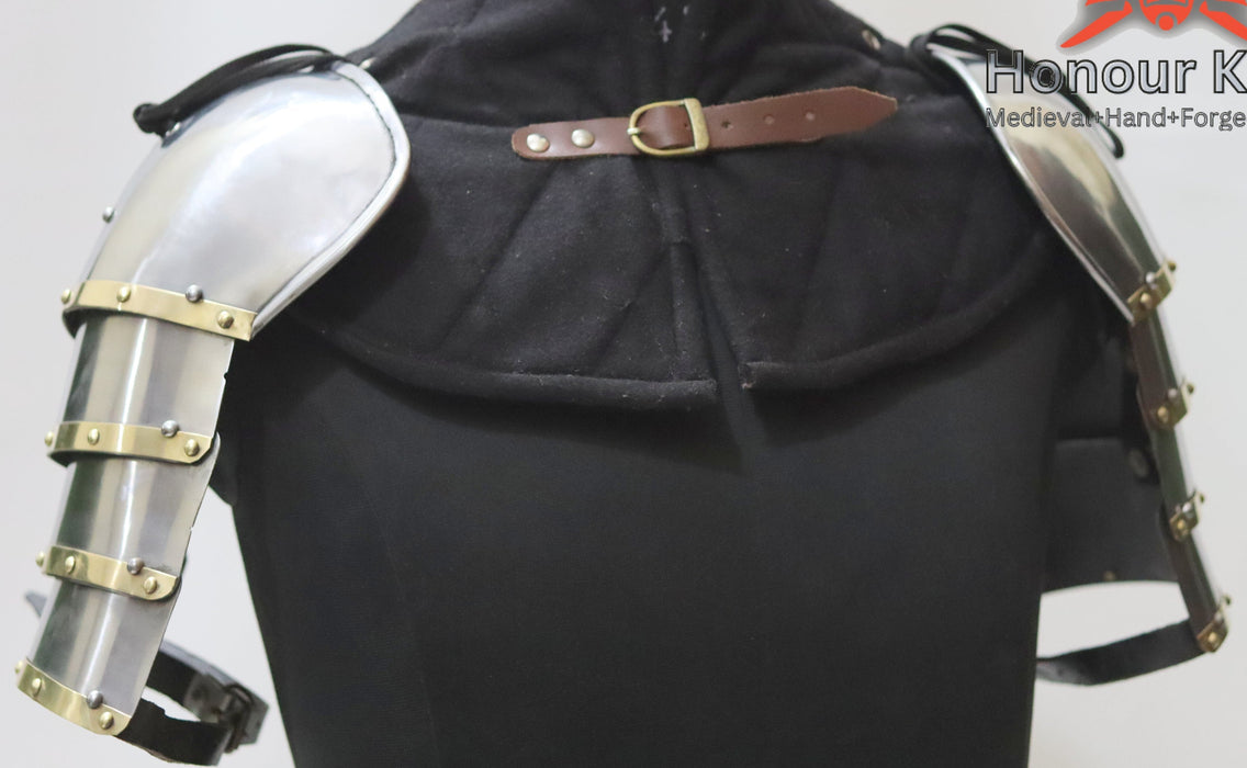 14th century european shoulder Medieval Steel Pauldron Mobility Shoulder Armor for Buhurt Combat, SCA & Reenactment Honour Kraft