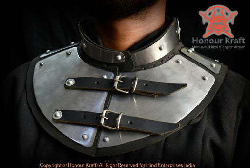 throat protection armor leather plated neck gorget for buhurt combat
