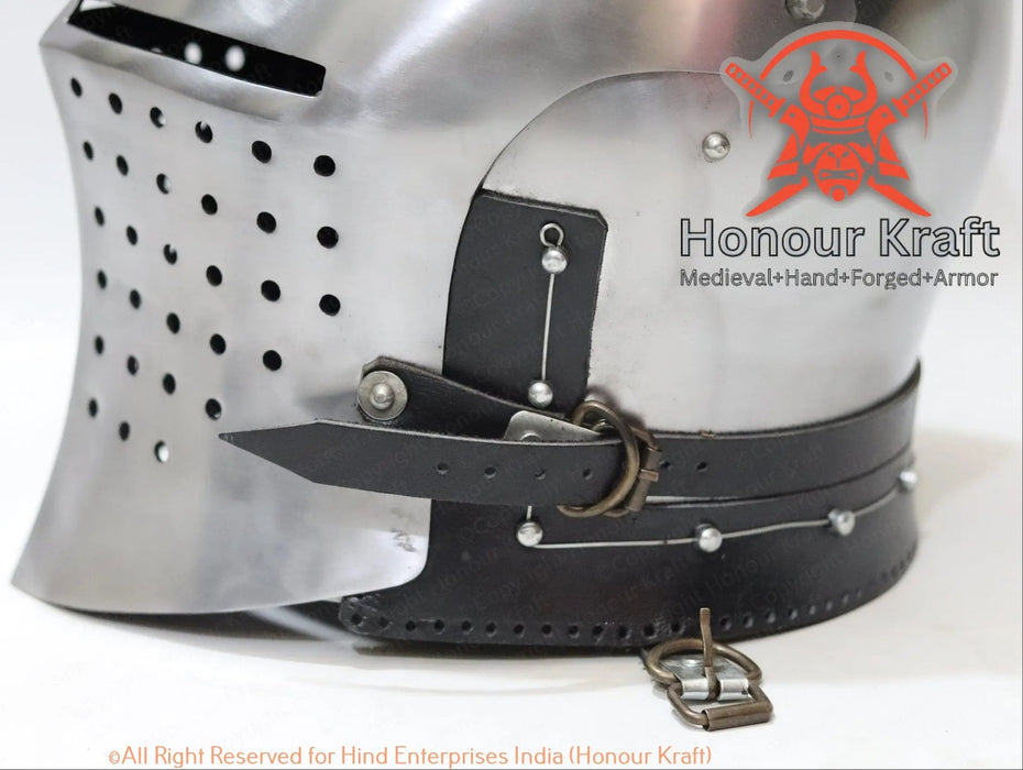SCA and ACL armored combat bascinet helmet design
