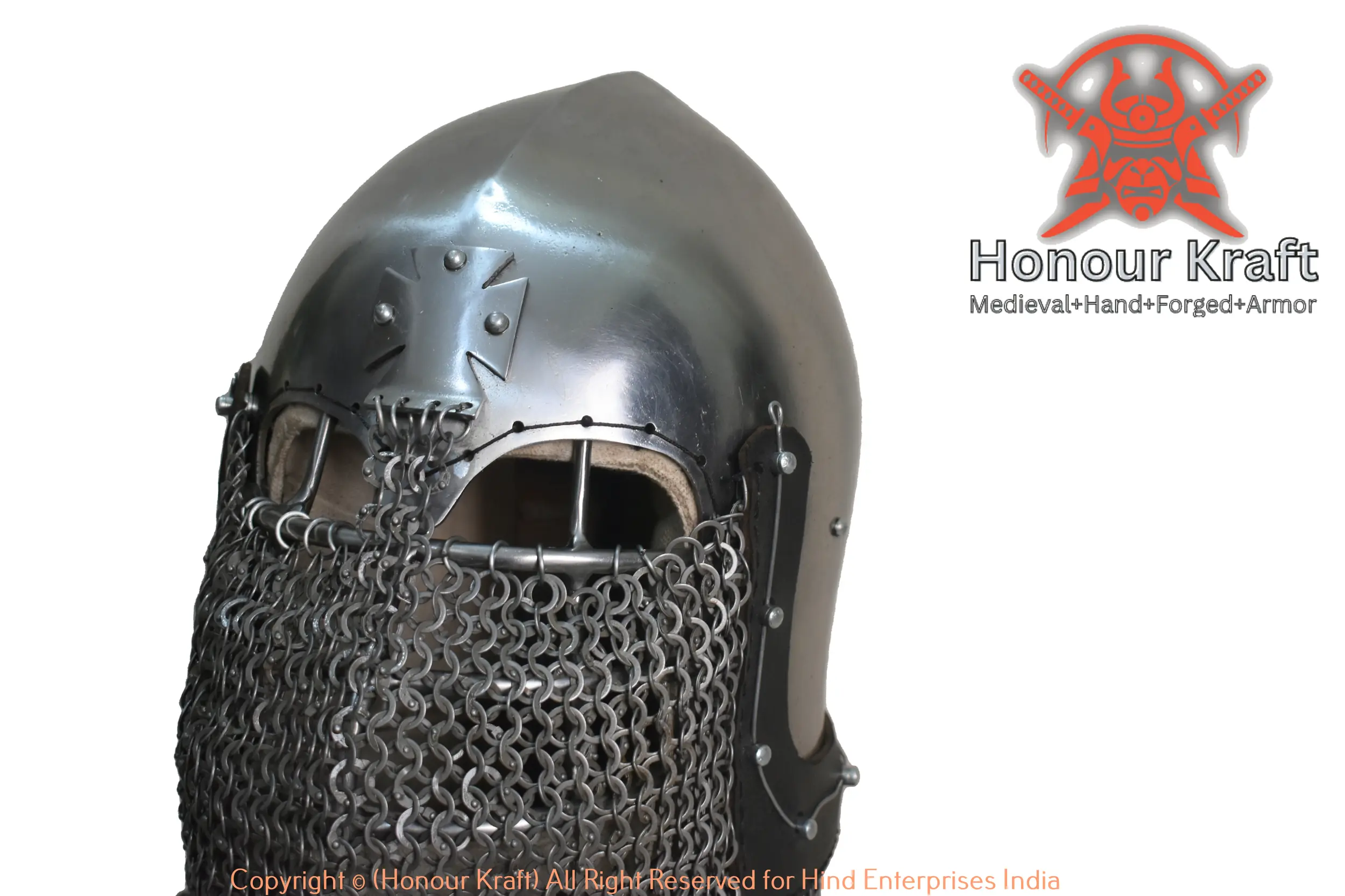 Premium Medieval Bascinet with Cross - Buhurt-Ready, Authentic Combat ...