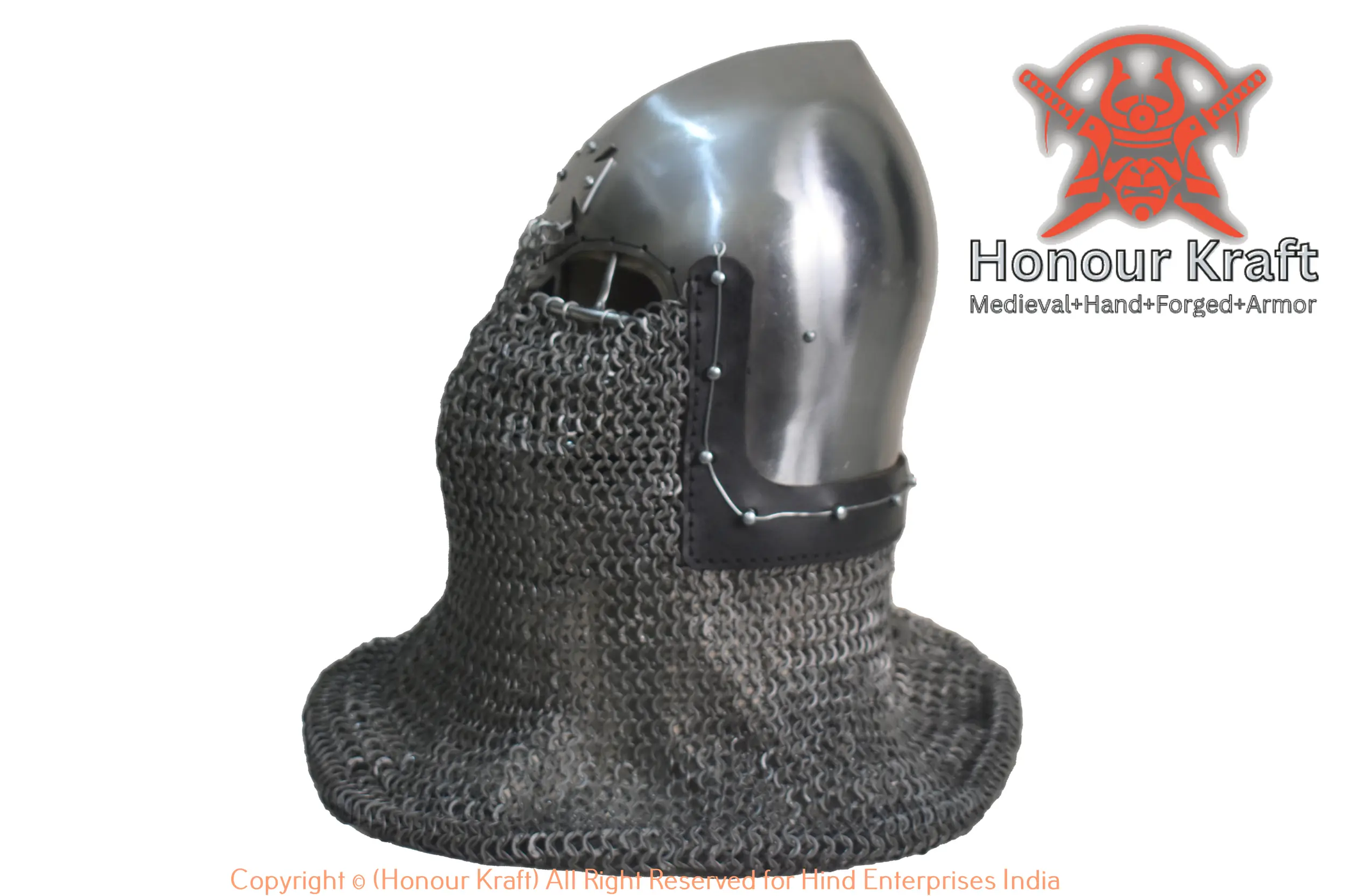 Premium Medieval Bascinet with Cross - Buhurt-Ready, Authentic Combat ...