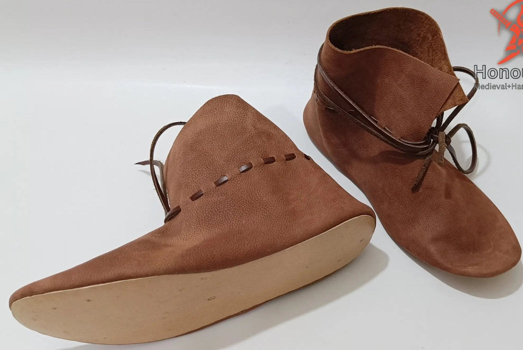 Medieval reenactment shoes traditional turn shoe