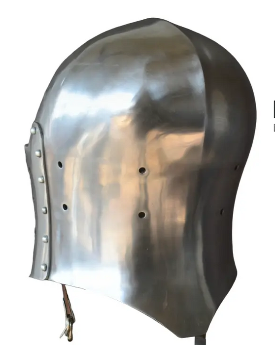 handcrafted samson medieval helmet for full contact

padded liner samson steel helmet for SCA combat