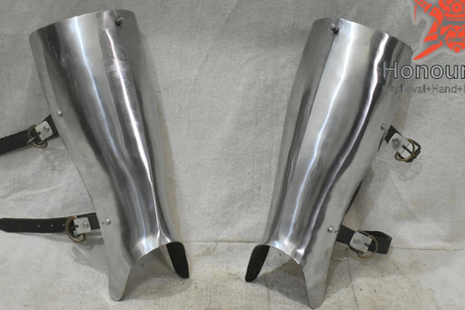 medieval shin guard greaves armored combat,