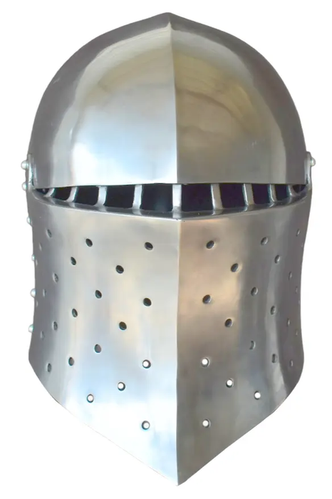 samson medieval steel helmet for buhurt full contact combat

HMB legal samson style medieval helmet reinforced steel