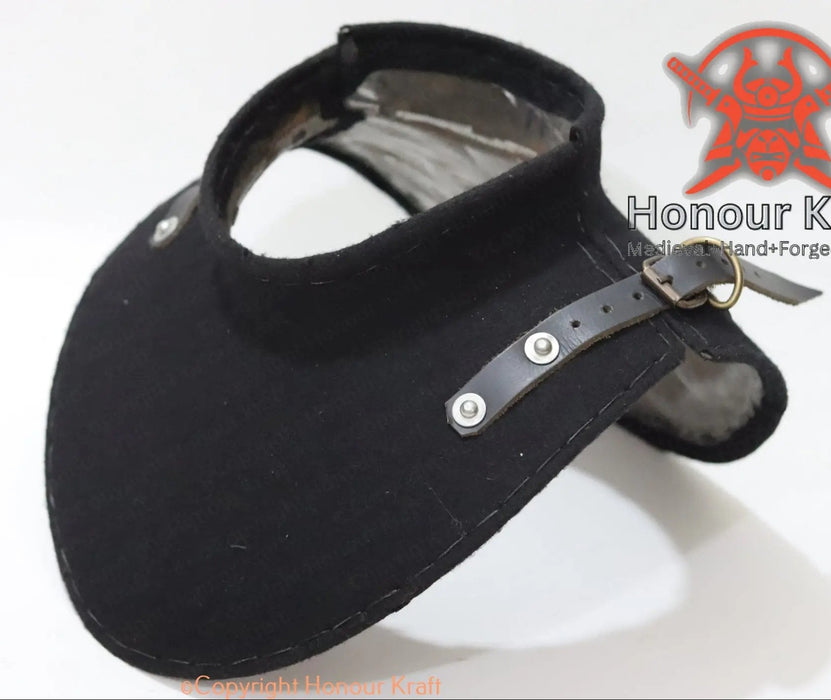 Heavy steel neck gorget armor for hmb and acl fighting
