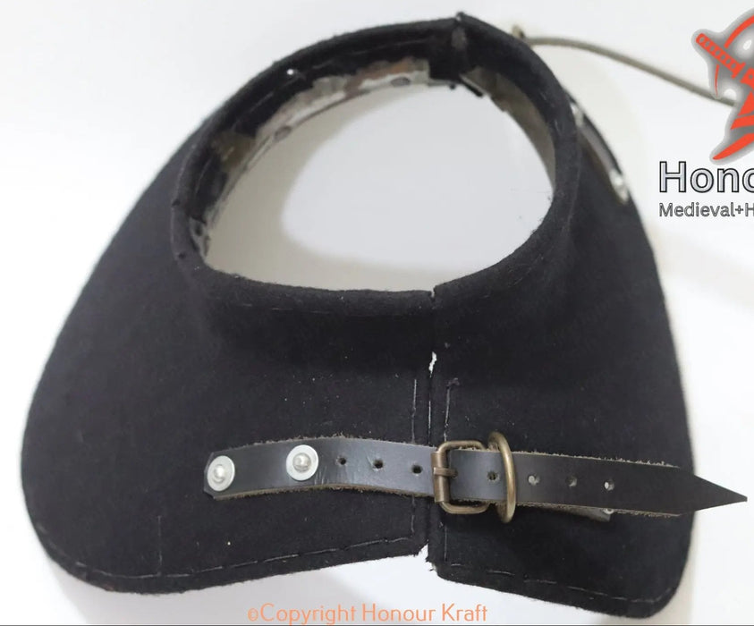 hmb neck gorget, acl armored combat neck armor, spine protector gorget